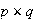 $p\times q$