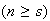 $(n \geq s)$