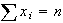 $\sum x_{i}=n$
