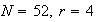 $N = 52, ~r = 4$