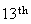 $13^{\QTR{rm}{th}}$